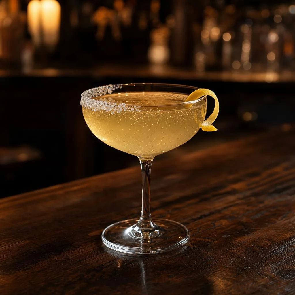 Zero-proof cocktail serving inspiration: au pear 75