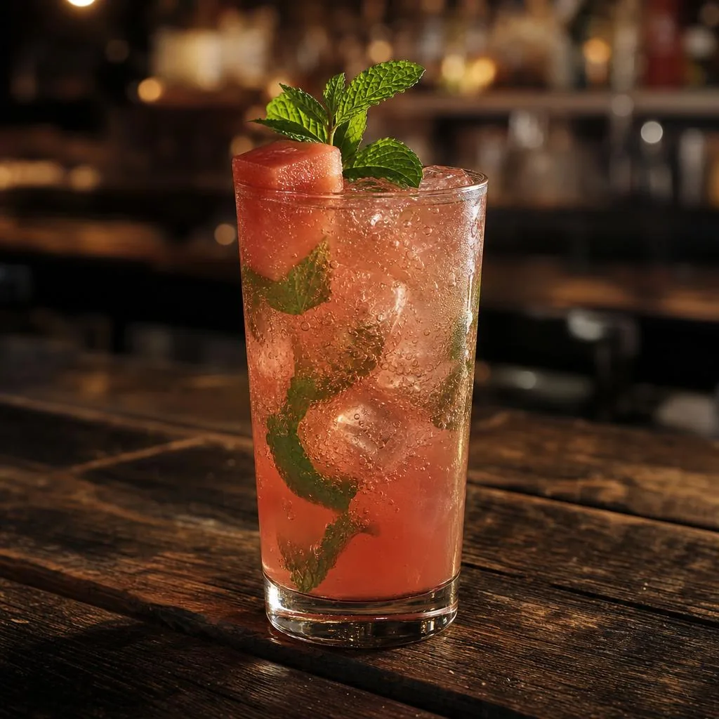 Zero-proof cocktail serving inspiration: watermelon mojito